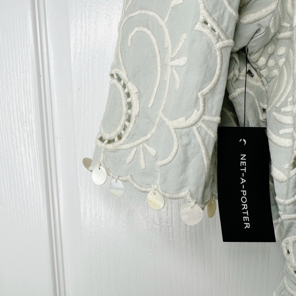 NWT SEA NY Blaire Shell-Embellished Broderie Anglaise Cotton Midi Dress Size 6 - Picture 9 of 9